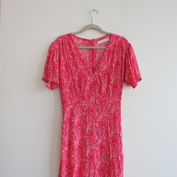 FAITHFULL THE BRAND Raphaela Midi Dress in Almona Floral Print Pink - Size US 8 - Picture 3 of 13